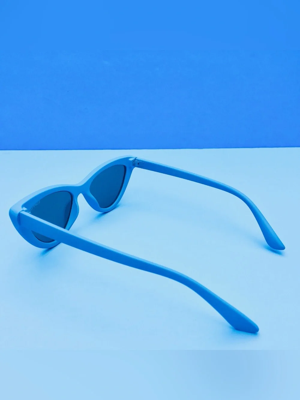 Topfoxx ❉ Mirror Lens Cat Eye Sunglasses in Silver Blue